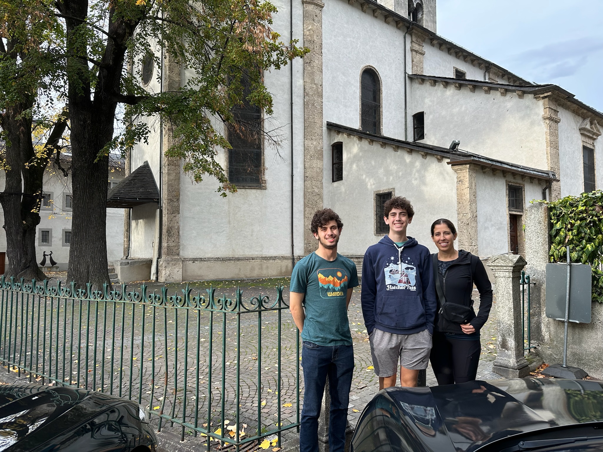 Grantham, Camden, Ivonne at church in Martigny